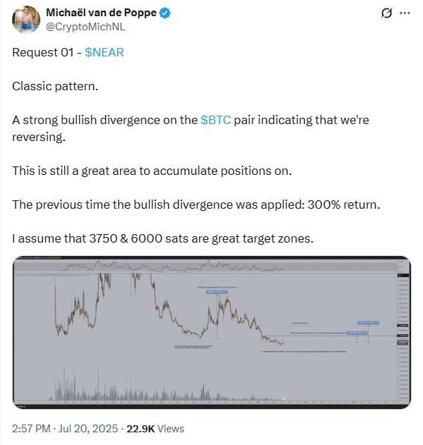 پیش بینی افزایش قیمت ارز دیجیتال near